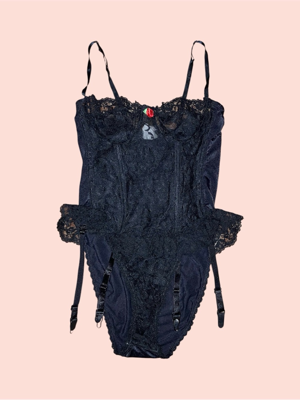 Vintage Black Lace Teddy